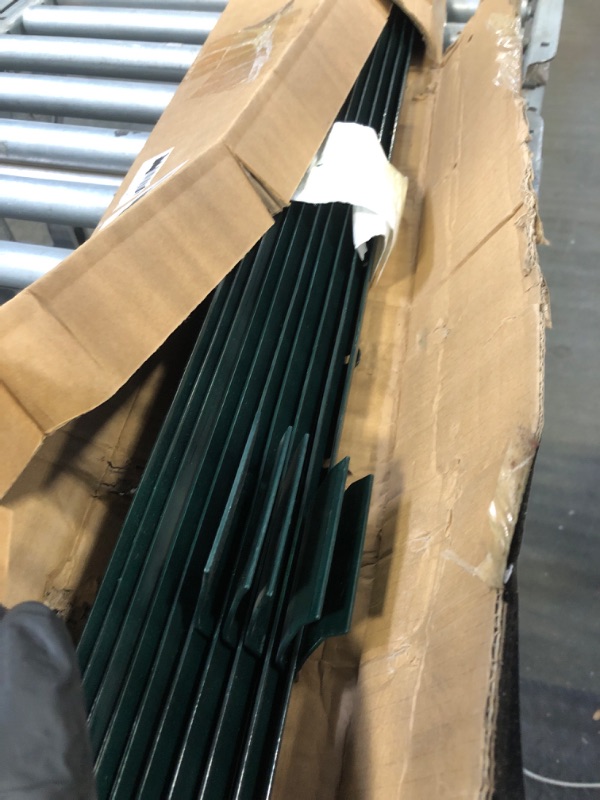 Photo 1 of (4 Sizes: 4-5-6-7 Feet) LADECH 6 Feet Sturdy Duty Metal Fence Post with 40 Zip Ties & 25 Post Clips– Garden U Posts for Fencing (6 Feet - Light - Set 10)