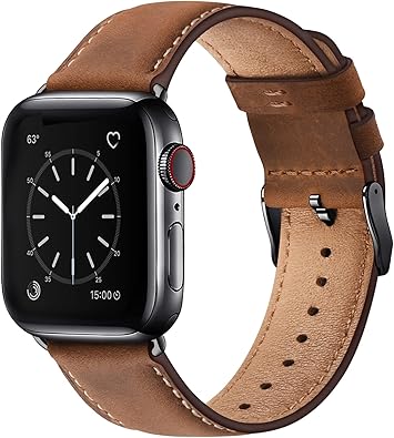 Photo 1 of 

SUNFWR Leather Bands Compatible with Apple Watch Band 42mm 44mm 45mm 46mm 49mm for Men Women, Top Grain Genuine Leather Replacement Strap for iWatch Ultra2 Ultra SE2 SE Series 10 9 8 7 6 5 4 3 2 1
