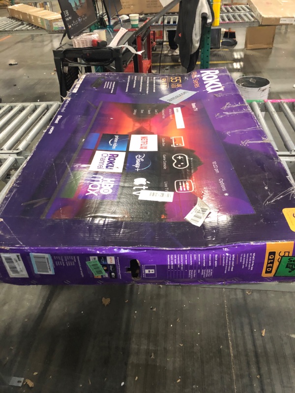 Photo 1 of  **Minor Damage** Roku Smart TV – 55-Inch Plus Series 4K QLED RokuTV with Roku Voice Remote Pro, Dolby Vision, Striking 4K Resolution, Automatic Brightness, & Seamless Streaming – Live Local News & Sports