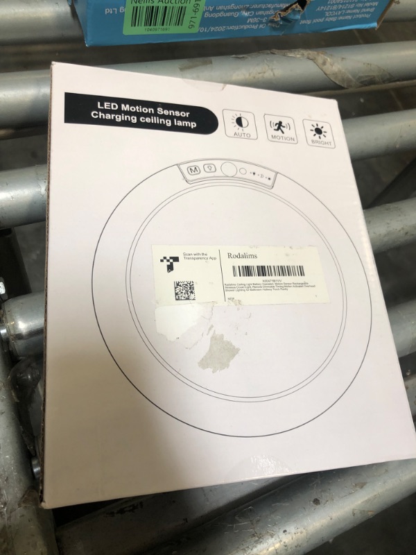 Photo 1 of Rodalims Rechargeable Ceiling Light, No Wiring Battery Operated Ceiling Lights with Remote, Motion Sensor Dimmable Timing Motion Activated Overhead Shower Light for Bathroom Pantry Hallway Porch