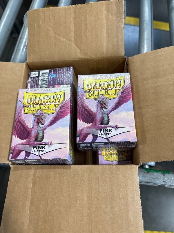Photo 1 of 5 Packs Dragon Shield Matte Diamond Pink Standard Size 100 ct Card Sleeves Value Bundle!