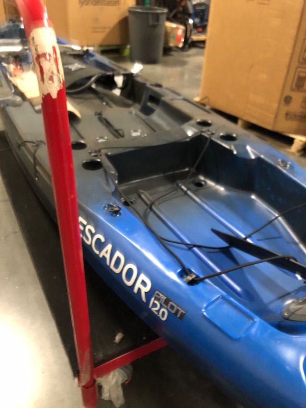Photo 1 of perception Pescador Pilot 12 | Sit on Top Fishing Kayak with Pedal Drive | Adjustable Lawn Chair Seat and Tackle Storage Areas | 12' | Sonic Camo