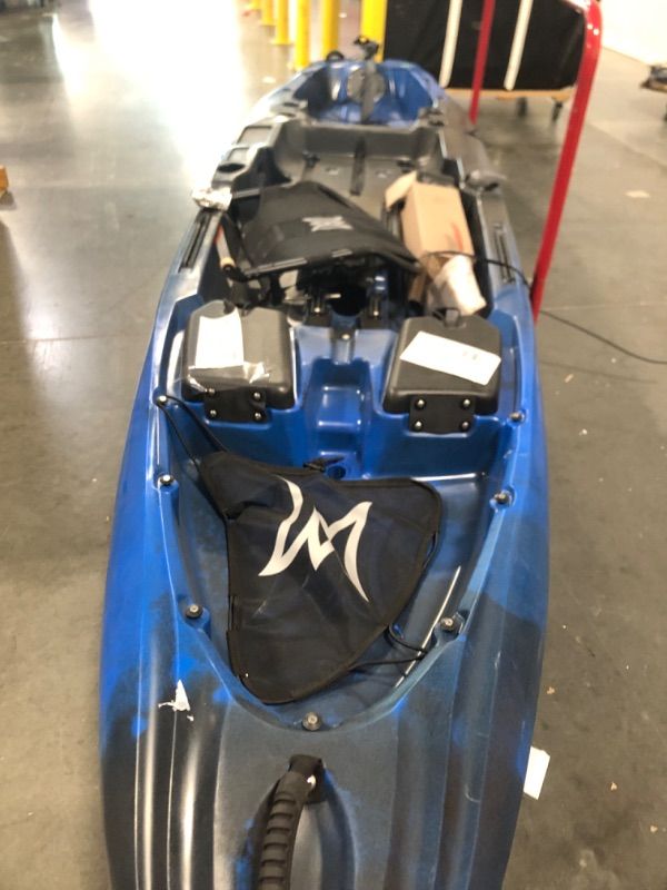 Photo 1 of perception Pescador Pilot 12 | Sit on Top Fishing Kayak with Pedal Drive | Adjustable Lawn Chair Seat and Tackle Storage Areas | 12' | Sonic Camo