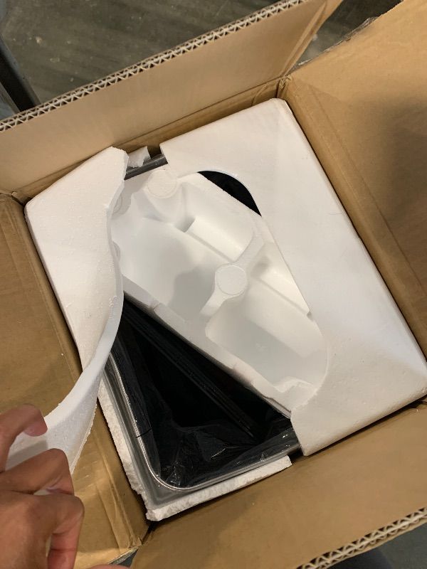 Photo 1 of 13 Gallon Sensor Garbage Can with Wheels and Odor Control System, Stainless Steel, Automatic Kitchen Bin and Office Trash Bin (Powered by Battery or Optional AC Adapter)