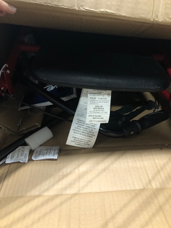 Photo 1 of 
Medline Superlight Folding Aluminum Mobility Rollator Walker, Red