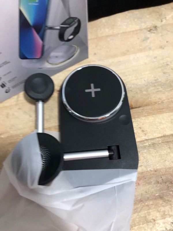 Photo 1 of 3 in 1 Cell Phone Wireless Chargers,Charging Station for Multiple Devices Apple,Fast Wireless Charger Stand for iPhone 14/13/12/11/Pro/Max,for Apple Watch,for AirPods(Black)