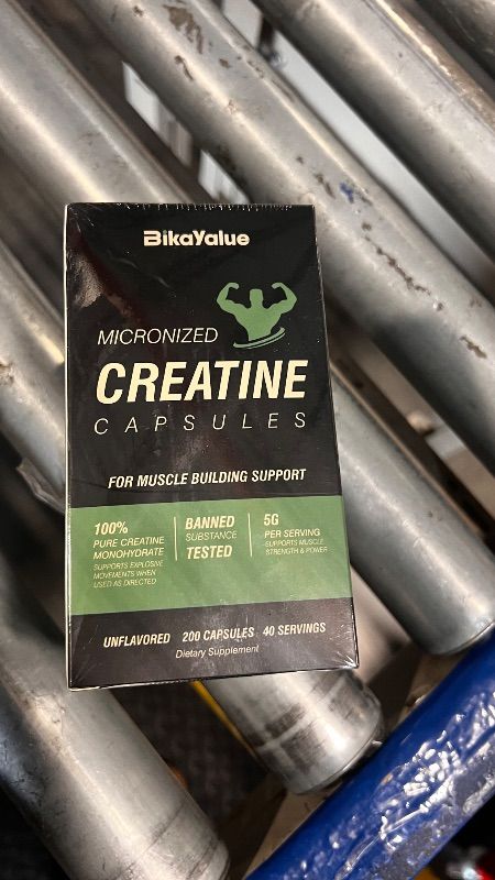 Photo 1 of BIKAYALUE Micronized Creatine Monohydrate Capsules, Creatine Capsules Supplement for Muscle, Strength, Performance, Energy, Recovery, Gluten Free Creatine for Women and Men, 200Capsules (40 Servings)