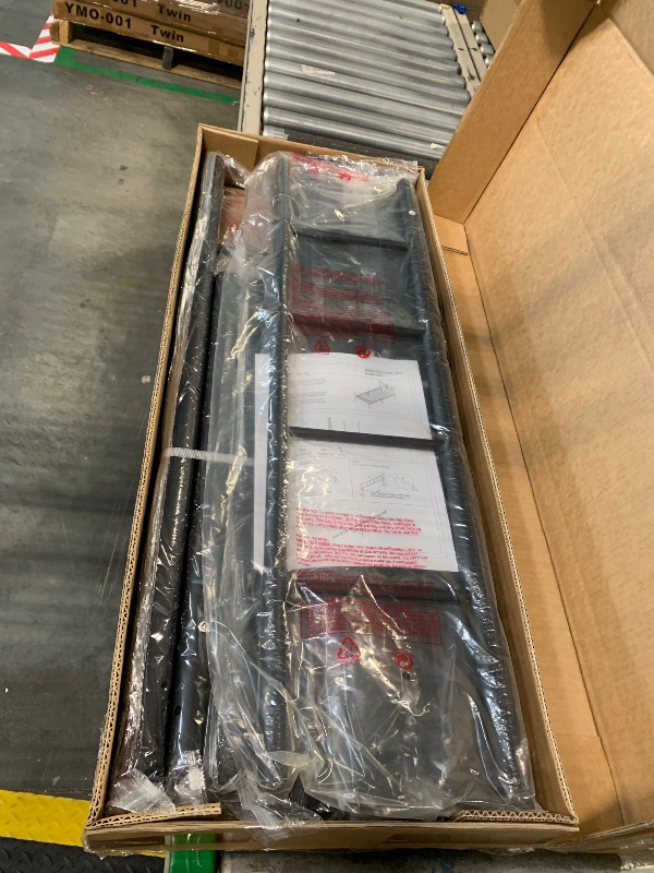 Photo 1 of 14 Inch Twin Size Bed Frames with Headboard/Footboard?Metal Slats Support No Box Spring Needed Easy to Assemble/Under Bed Storage Space/Twin Size Black