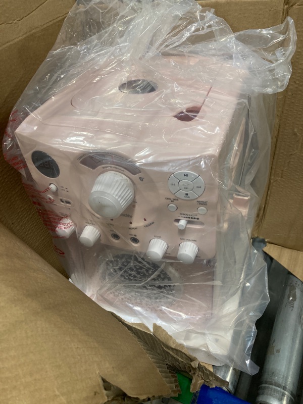 Photo 1 of ***SIMILAR PRODUCT***
Singing Machine Portable Karaoke Machine for Adults & Kids with Wired Microphone, White - Built-In Speaker, Bluetooth with LED Disco Lights - Karaoke System with CD+G Player & USB Connectivity