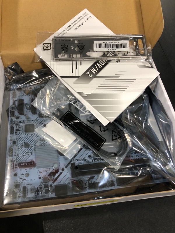 Photo 1 of ASRock Motherboard B760M-HDV/M.2 Intel 12th and 13th Generation CPU (LGA1700) Compatible B760 Chipset DDR5 Micro ATX Motherboard