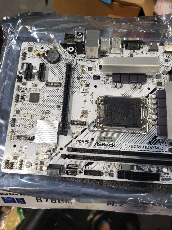 Photo 1 of ASRock Motherboard B760M-HDV/M.2 Intel 12th and 13th Generation CPU (LGA1700) Compatible B760 Chipset DDR5 Micro ATX Motherboard