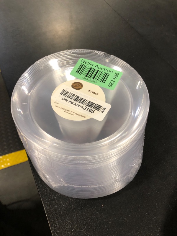 Photo 1 of PLASTICPRO [6'' 40 Pack] 6'' inch Premium Heavy Weight Crystal Clear Classy Disposable hard Plastic Dessert plates