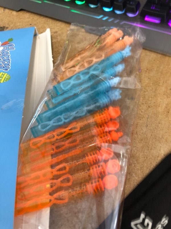 Photo 1 of 42Pcs Easter Day Bubble Wands, Mini Bubble Wands for Party Favors, Easter Colorful Gift Toys for Girls Boys Kids Toddler Adults, Party Bag Stuffers Goodie Bag Filler, Classroom Prizes