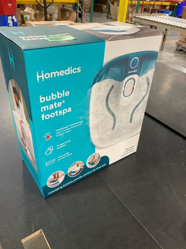 Photo 1 of Homedics Bubble Mate Foot Spa, Toe Touch Controlled Foot Bath with Invigorating Bubbles and Splash Proof, Raised Massage nodes and Removable Pumice Stone          