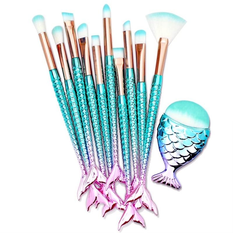Photo 1 of 11PCS Makeup Brushes Set, Foundation Eyebrow Eyeliner Blush Cosmetic Concealer Brushes, Easter Basket Stuffers Essentials for Teens Girls/Women, Stocking Stuffers for Kids Girls Accessories Stuff