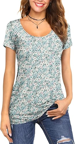 Photo 1 of Amoretu Women's Scoop Neck Short Sleeve Tees T Shirts Blouses Tops
