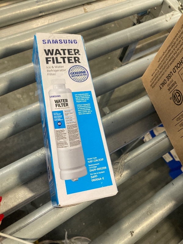 Photo 1 of SAMSUNG Genuine Filter for Refrigerator Water and Ice, Carbon Block Filtration for Clean, Clear Drinking Water, 6-Month Life, HAF-CIN/EXP, 1 Pack. 