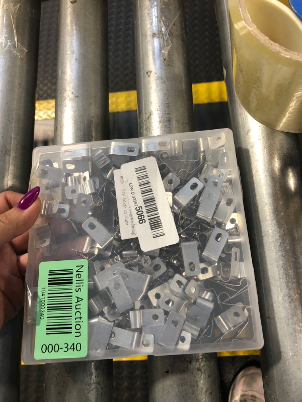 Photo 1 of 100 PCS Stainless Steel Wire Clamp and 100 PCS Stainless Steel Screws?Wire Fencing Clamps Trailer Frame Wire Clips, Double Wire Trailer Wire Clips Metal Cable Clips(for 4-8 Gauge Wire Fencing)
