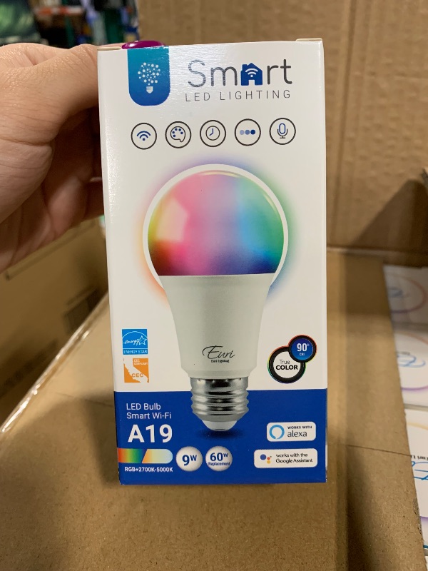 Photo 1 of *Euri Lighting LIS-A2001cec Smart Wifi LED Light Bulb A19 – RGB Multiple Color Selection 9W