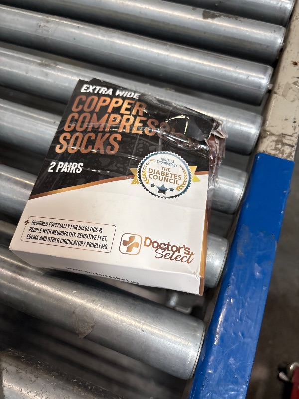 Photo 1 of Doctor's Select Copper Plus Size Compression Socks Wide Calf - 2 Pairs | 20-30mmHg Extra Wide Calf Compression Socks Women | Copper Socks for Swelling, Varicose Veins | Extra Wide Calf Compression Socks | Black Wide Compression Socks for Women & Men