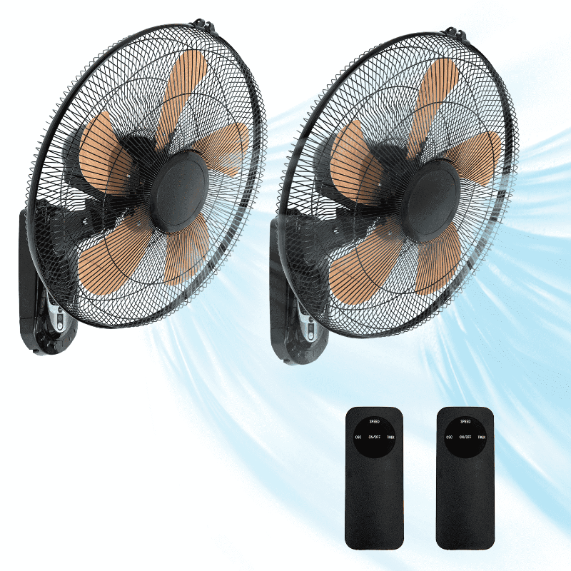 Photo 1 of 2 Pack 20" Wall Mount Fan with Remote, 3 Speeds Wall Oscillating Fan with 4800 CFM, Cooling Fan with 4 Timing, High Velocity Fans, Yellow
