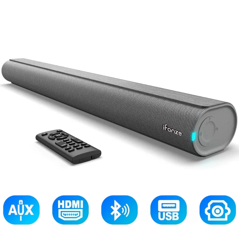 Photo 1 of 100W Bluetooth Sound Bar with HDMI, Home Theater Surround Sound System with Built-in Subwoofer for Smart TV, Brushed Finish Gray
