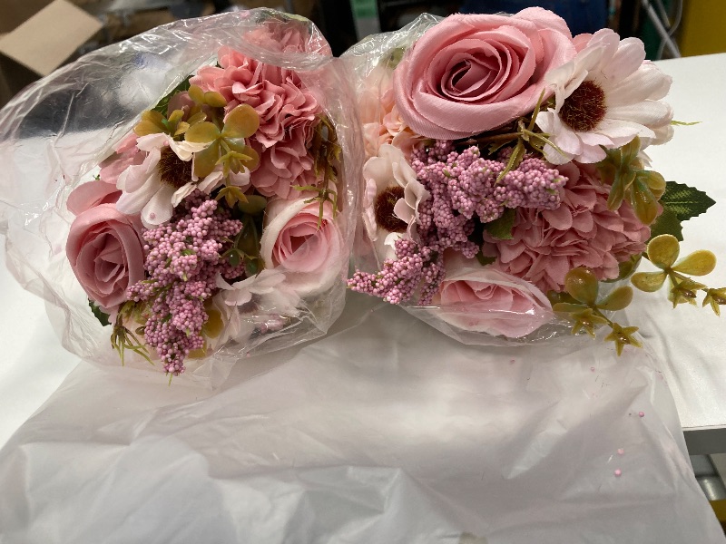 Photo 1 of Autumn Silk Artificial Flowers Rose Wedding Home Decoration Daisy Bouquet Christmas Party Hotel Arrangement-Oranje Coffee (Roze Oen Size)
