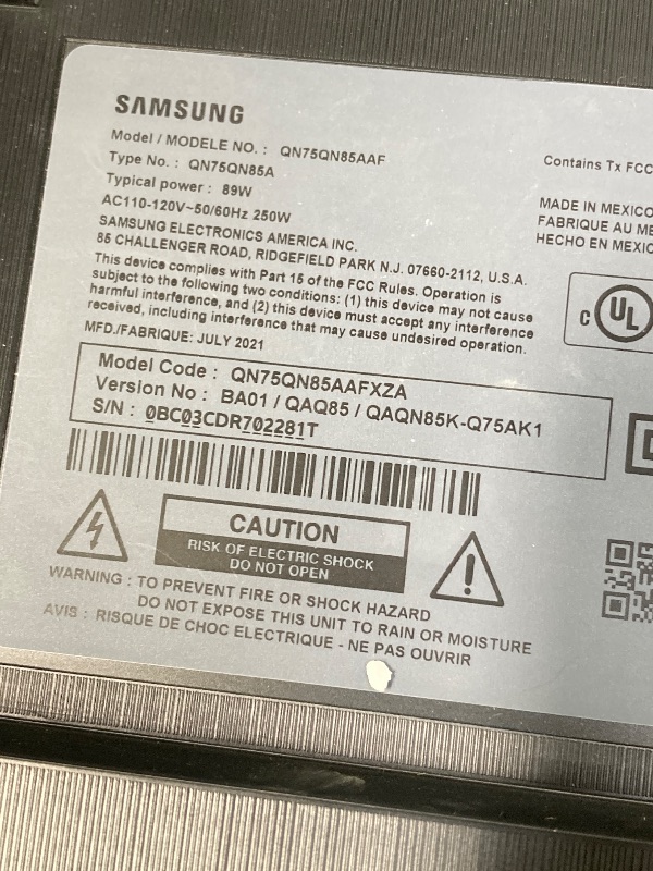 Photo 1 of ***(MISSING POWER CORDS, SELLING AS IS***SOME SCUFFS/SCRATCHES, BOX RIPPED/TORN)***Samsung 75-Inch Class Crystal UHD U8000F 4K Smart TV (2025 Model) Endless Free Content, Crystal Processor 4K, MetalStream Design, Knox Security, Alexa Built-in ***(MISSING 