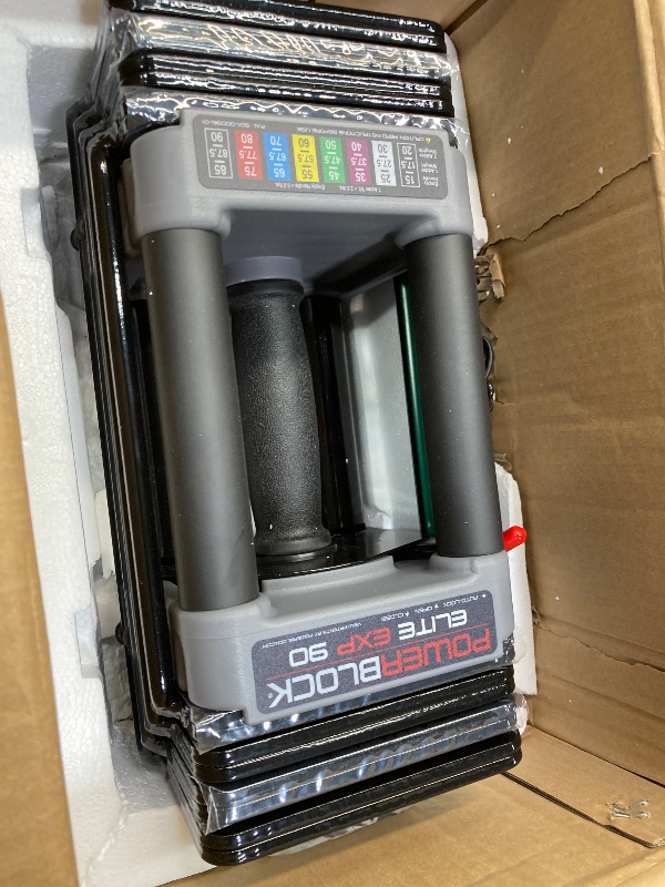 Photo 1 of **ONLY ONE (1)**PowerBlock Elite EXP Adjustable Dumbbells, Sold in Pairs, Stage 1, 5-50 lb. Dumbbells, Durable Steel Build, Innovative Workout Equipment, All-in-One Dumbbells, Expandable with Expansion Kits