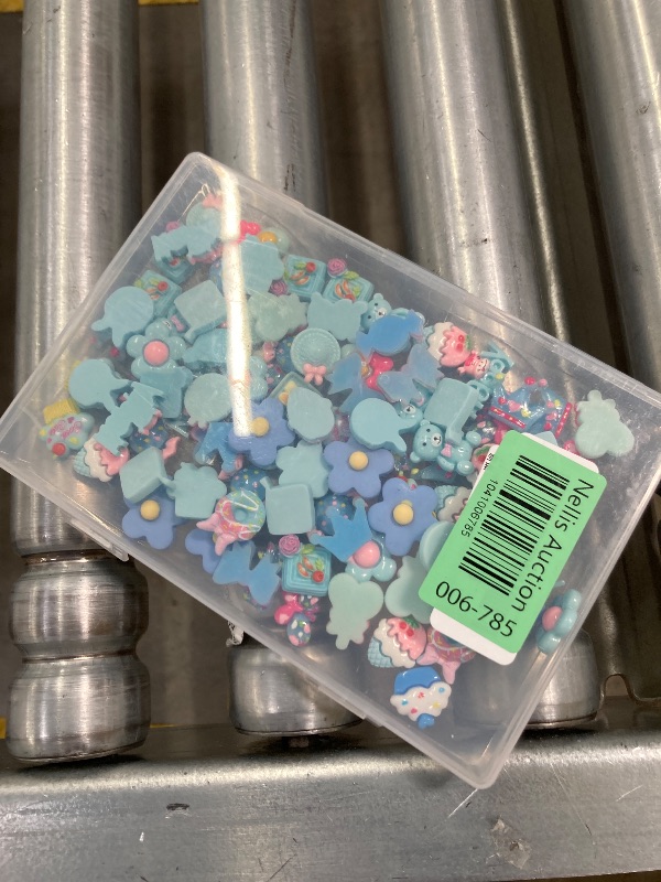Photo 1 of 120Pcs Blue Slime Charms, Resin Flat Back Candy Charms Set, Ornament Scrapbooking DIY Crafts