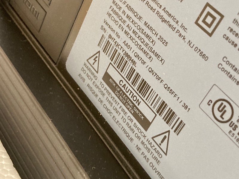 Photo 1 of ***(SELLING AS IS ***MISSING CORDS, UNTESTED, BOX RIPPED/TORN)***SAMSUNG 48-Inch Class Neo QLED QN70F 4K Mini LED Smart TV (2025 Model) NQ4 AI Gen2 Processor, Quantum Matrix Technology Slim, Motion Xcelerator 144Hz, Samsung Vision AI, Alexa Built-in  ***(