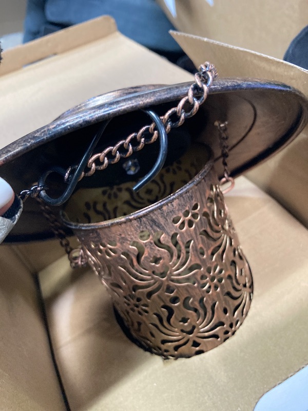 Photo 1 of ***used****Dosevita Solar Bird Feeders for Outdoors, Metal Hanging Bird Feeder with 3 Water Cups,Rust Resistant, Solar Garden Lantern for Outdoors Decor,The Perfect Choice for Gift(2.5LB)