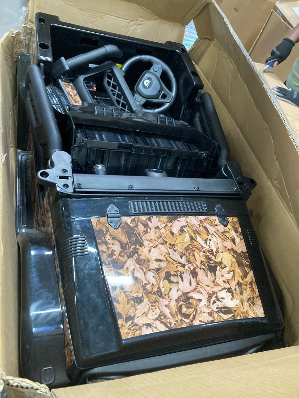 Photo 1 of ***(MISSING PARTS - SELLIING AS PARTS ONLY)*** 
Outdoor Cruiser 12V Kids Ride-On Car with Remote Control - Dual 25W Motors, 4.5AH Battery, Safety Belt, Emergency Stop, Spring Suspension, Smooth Terrain Drive, Max Load 66 lbs, Ages 3-8 Years, Camo  ***(BOX