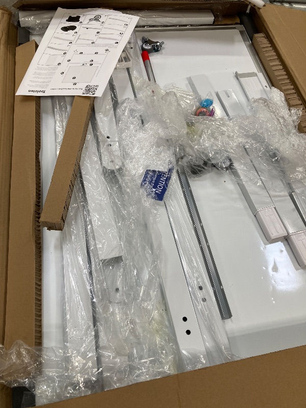 Photo 1 of ***(DAMAGE /SOME DENTS IN WHITEBOARD)*** 
Tooloton Large Rolling Whiteboard on Wheels, 48 x 36 Inches with Stand, 4' x 3' Magnetic Dry Erase Board Easel
