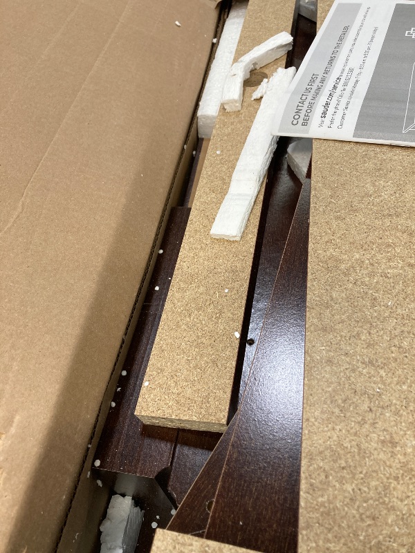 Photo 1 of ****USED****Sauder Palladia Computer Desk with Drawers, Home Office Desk with File Cabinet Storage Drawer, Cable Management, Keyboard Tray, in Select Cherry Finish