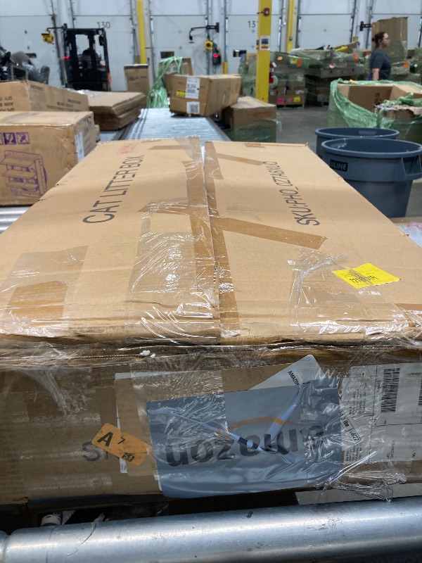 Photo 1 of **MISSING PARTS**Litter Box Enclosure with Shelves Storage, 2-in-1 Hidden Litter Box with Doors, Cat Wooden Washroom Furniture with Scratching Pad, Pet Storage Cabinet, Indoor Litter Box Furniture, Rustic Brown