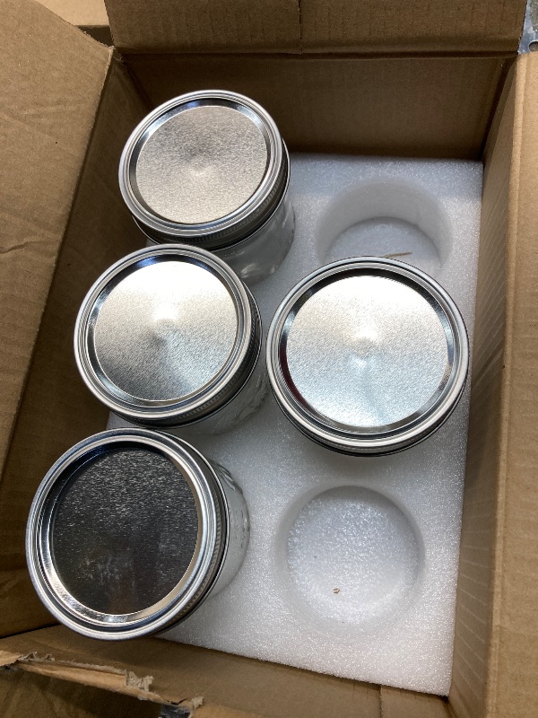 Photo 1 of **THE PHOTO IS ONLY TO THE REFERENCE**Miuyhji Wide Mouth Mason Jars 16 oz with Lids [4 Pack], Canning Jars with Metal Airtight Lids and Bands, 16 oz Glass Jars for Fermenting, Pickling, Freezing, Preserving, Meal Prep, Jar Décor