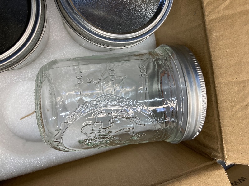Photo 1 of **THE PHOTO IS ONLY TO THE REFERENCE**Miuyhji Wide Mouth Mason Jars 16 oz with Lids [4 Pack], Canning Jars with Metal Airtight Lids and Bands, 16 oz Glass Jars for Fermenting, Pickling, Freezing, Preserving, Meal Prep, Jar Décor