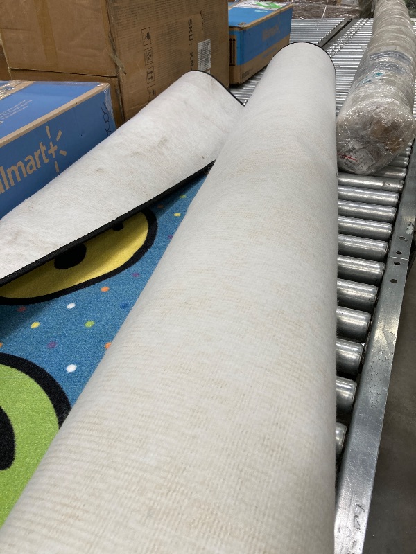 Photo 1 of ***used/minor damage****Flagship Carpets Smiley Seating (Seats 24) Classroom Area Rug or Educational Learning Mat, Carpet for Kids Room, Seating Rug or Playroom Carpet, 7'6'' x 12', Blue
