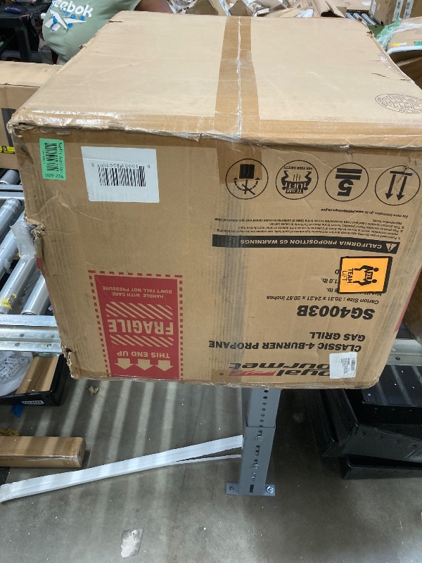 Photo 1 of ***(SOME DENTS, SCUFFS/SCRATCHES, BOX RIPPED/TORN)***
, Royal Gourmet 4-Burner Propane Gas Grill with Warming Rack, Outdoor BBQ Grill with 34,000 BTUs Output for Patio Garden Barbecue Grilling, Black & Silver