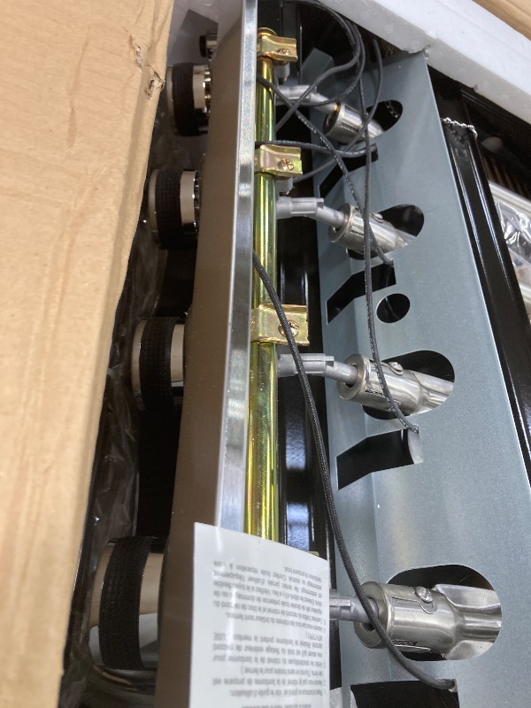 Photo 1 of ***(SOME DENTS, SCUFFS/SCRATCHES, BOX RIPPED/TORN)***
, Royal Gourmet 4-Burner Propane Gas Grill with Warming Rack, Outdoor BBQ Grill with 34,000 BTUs Output for Patio Garden Barbecue Grilling, Black & Silver
