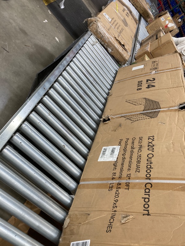 Photo 1 of **********PARTIAL SET MISSING PART OF THE BOXES*****GAOMON Metal Carport, Carport with Reinforced Base and Galvanized Steel Roof, Heavy Duty Garage Car Shelter Shade, Outdoor Car Port Canopy for SUV, Truck, Boats, 12x20 FT