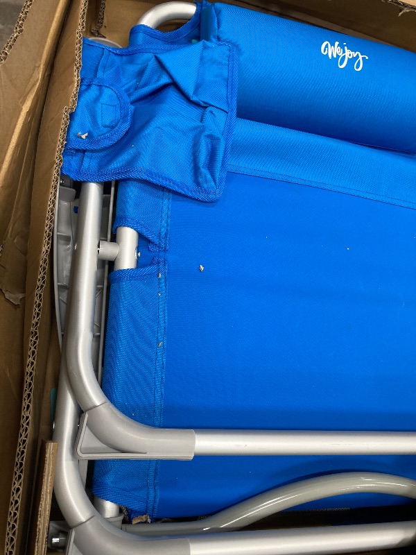 Photo 1 of #WEJOY Low Beach Chair Backpack Beach Chair 4-Position Reclining Lawn Chairs with Wooden Arms and Cooler Pouch Foldable Camping Chair Max Load 265
