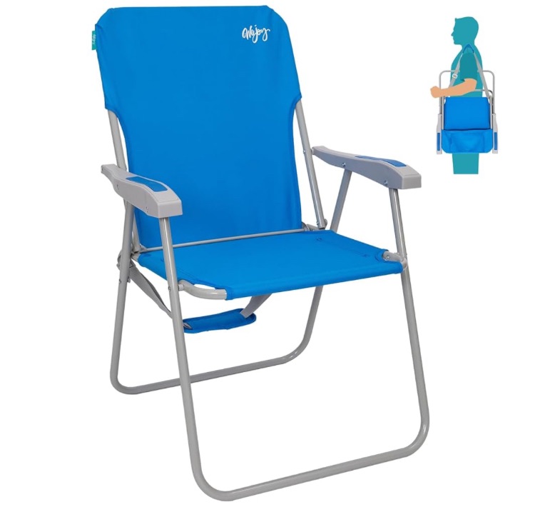 Photo 1 of #WEJOY Low Beach Chair Backpack Beach Chair 4-Position Reclining Lawn Chairs with Wooden Arms and Cooler Pouch Foldable Camping Chair Max Load 265
