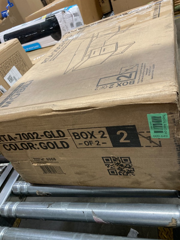 Photo 1 of ****BOX 2 OF 2 MISSING BOX 1/2 PARTIAL SET ONLY***********Techni Mobili Storage Drawers and Cabinet 51.25” W-Modern Office Large Floating Desktop Surface Desk, 23.6" D x 51.2" W x 29.8" H, White/Gold