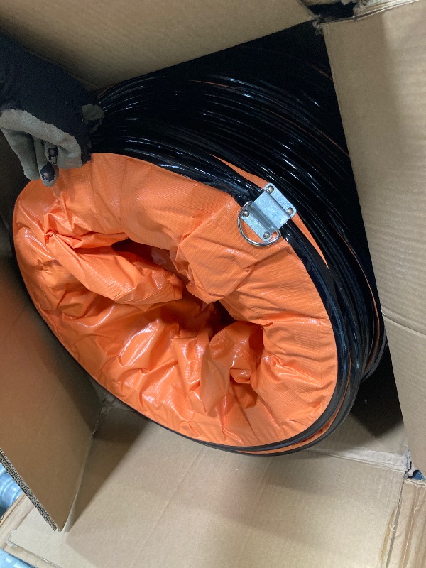 Photo 1 of VEVOR 16 Inch Utility Blower Fan, 2 Speed 5175 CFM Heavy Duty Cylinder Axial Exhaust Fan with 33ft Duct Hose, Industrial Portable Confined Space Ventilator for basements, warehouse, Workshop