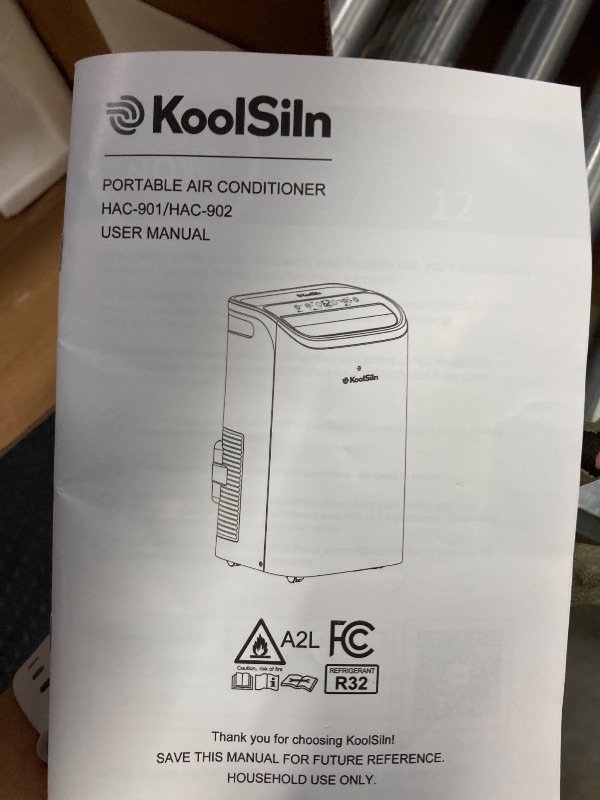 Photo 1 of 14,000 BTU Portable Air Conditioner Cools Up to 700 Sq.Ft, Auto-Evaporation Low Noise Portable AC Unit with Remote Control Fits for Large Room, Office, Garage,White