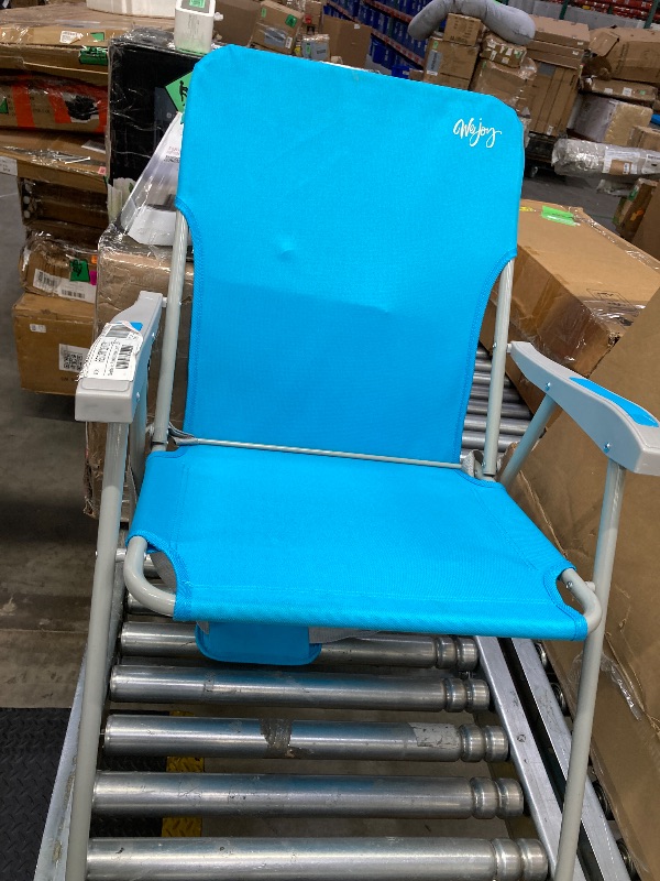 Photo 1 of ***-**USED*****#WEJOY Folding Beach Chair for Adults, Lightweight Beach Chair with Shoulder Straps, High Back Camping Chairs with Hard Armrest, Supports 300lbs for Outdoor Lawn Concert (Cyan)