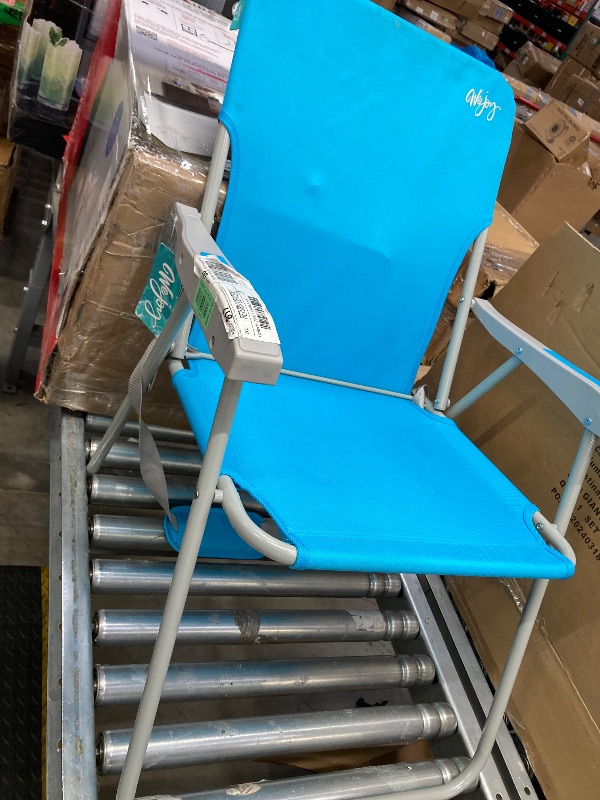 Photo 1 of ***-**USED*****#WEJOY Folding Beach Chair for Adults, Lightweight Beach Chair with Shoulder Straps, High Back Camping Chairs with Hard Armrest, Supports 300lbs for Outdoor Lawn Concert (Cyan)