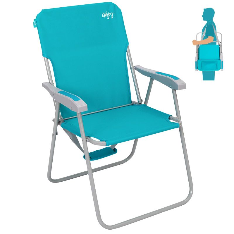Photo 1 of ***-**USED*****#WEJOY Folding Beach Chair for Adults, Lightweight Beach Chair with Shoulder Straps, High Back Camping Chairs with Hard Armrest, Supports 300lbs for Outdoor Lawn Concert (Cyan)
